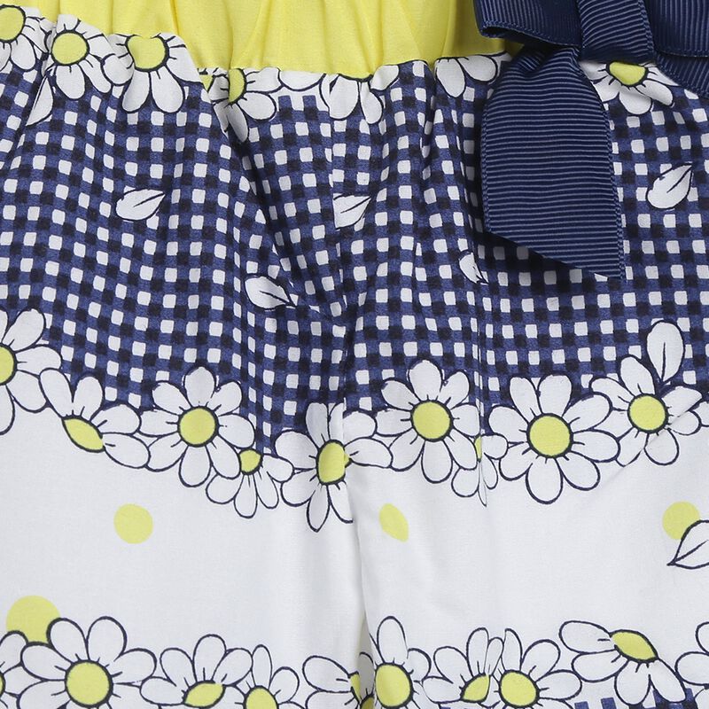 Girls White & Blue Short Woven Trousers image number 2